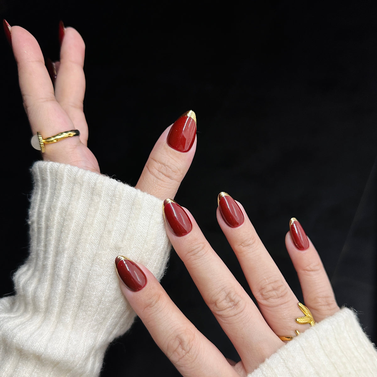 Burgundy French short almond