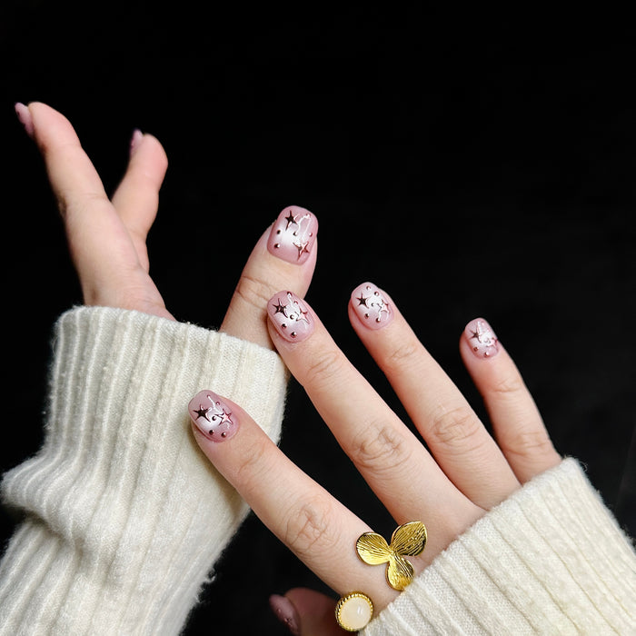 Starblush — hand-painted press-on nails