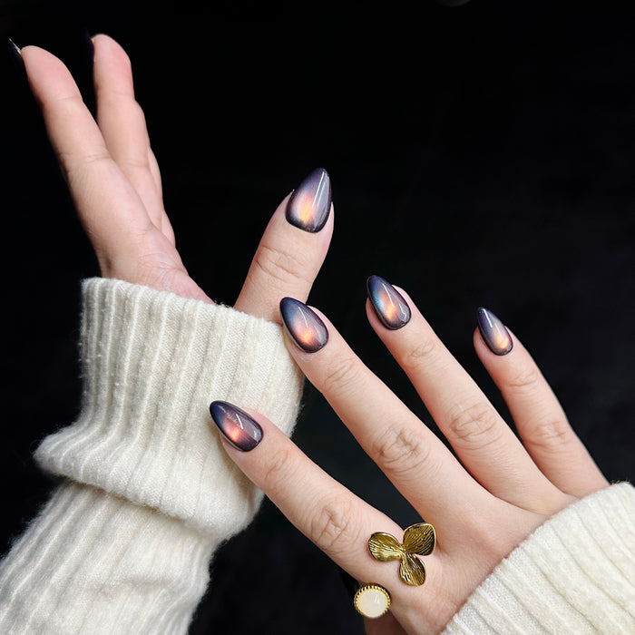 Cosmic Drift — hand-painted press-on nails