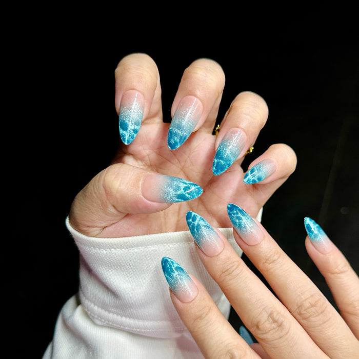 Lost in Iceland — hand-painted press-on nails