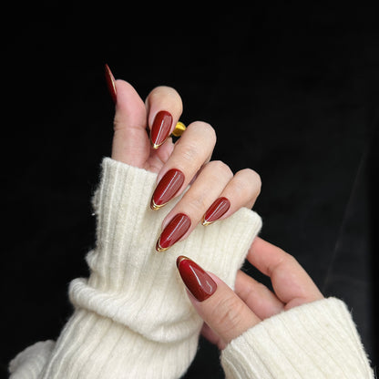 Burgundy French almond 2