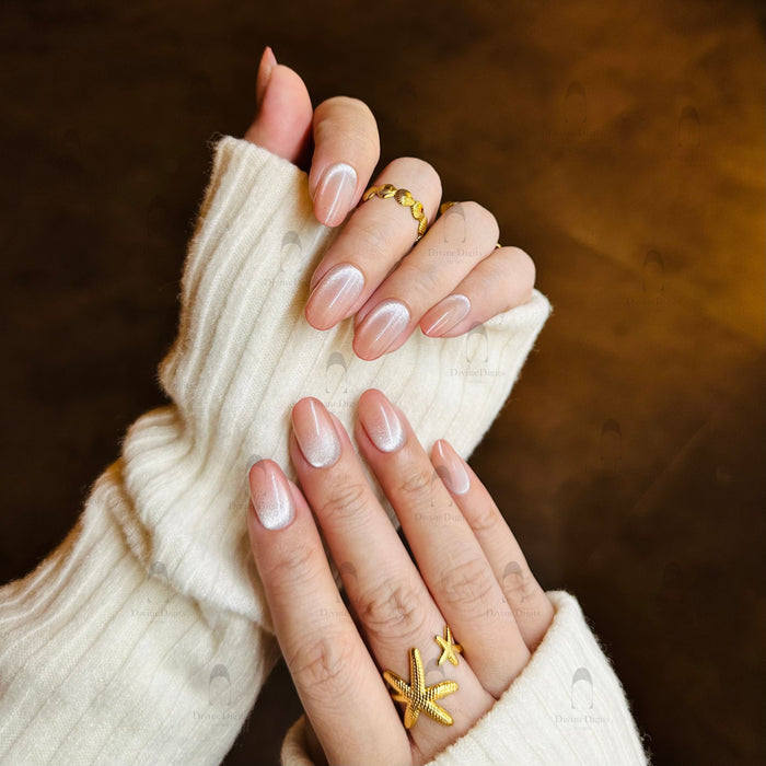 Lotus — hand-painted press-on nails