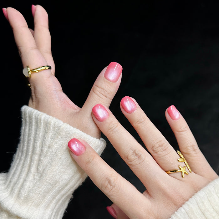 Grapefruit — hand-painted press-on nails