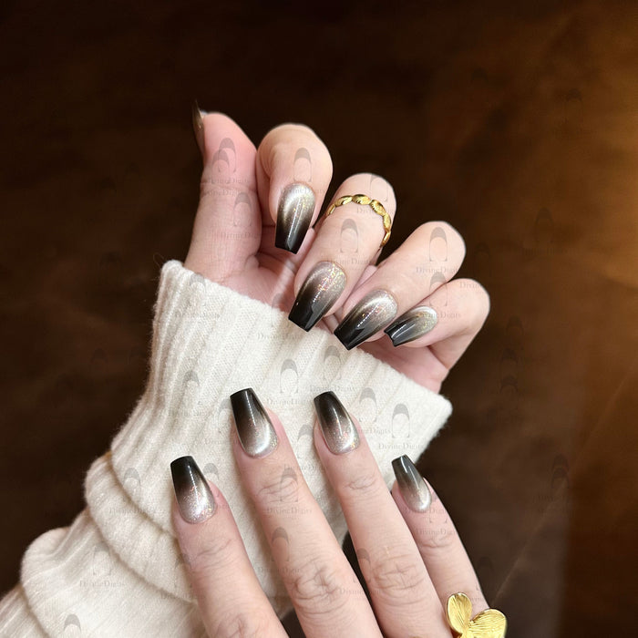 Infinity — hand-painted press-on nails