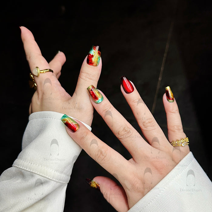 Maple Maple — hand-painted press-on nails