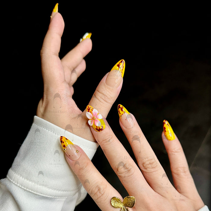 Savannah Petals — hand-painted press-on nails