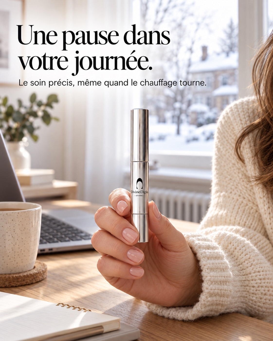 Soin des cuticules au bureau en hiver